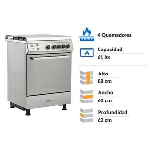 Cocina A Gas Ursus Trotter UT EURO60 PR / 4 Quemadores